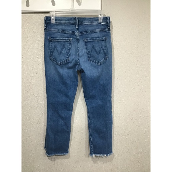 MOTHER Insider Crop Step Fray Jeans 29 Different Strokes High Rise Raw Hem Jeans - Picture 8 of 13